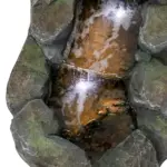 Outdoor Tiered Simulated Stream Fountain- 4-Tier Cascading Design, Safe for Yard, Garden