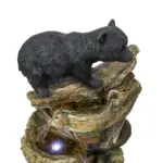 39.3"H-Two Bears Playing Garden Outdoor Fountain with LED Lights