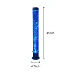 Acrylic Bubble Light with Simulated Fish and 8 Color Changing Light Effects-41“H