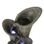 5-Tier Faux Stone Outdoor Fountain with LED Light