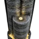 39.5"H-Outdoor Water Fountain with LED Lights