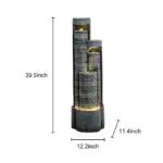 39.5"H-Outdoor Water Fountain with LED Lights