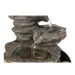 4-Tiered Cascading Resin-Tabletop Indoor Fountain with Glass Ball
