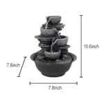 Indoor Tiered Cascading Bowl Fountain- Realistic Rock Design,Perfect for Any Indoor Space