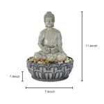 Resin Buddha Tabletop Indoor Fountain with LED Light-11.4"H
