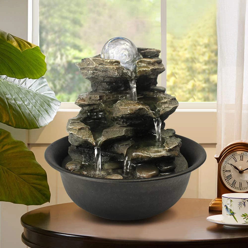 product_image_1765564115 Rock Tabletop Indoor Fountain with LED Lights-8.3"H
