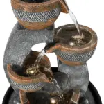 4-Tiered Resin Indoor Tabletop Fountain with LED Lights-15.7"H