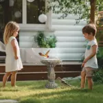 18.1" H Antique-Style Birdbath for Freestanding Distressed for Patio, Yard, and Outdoor Decor