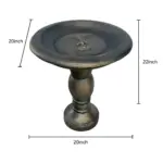 22" Fiber Concrete Antique Pedestal Birdbath | Outdoor Faux Stone